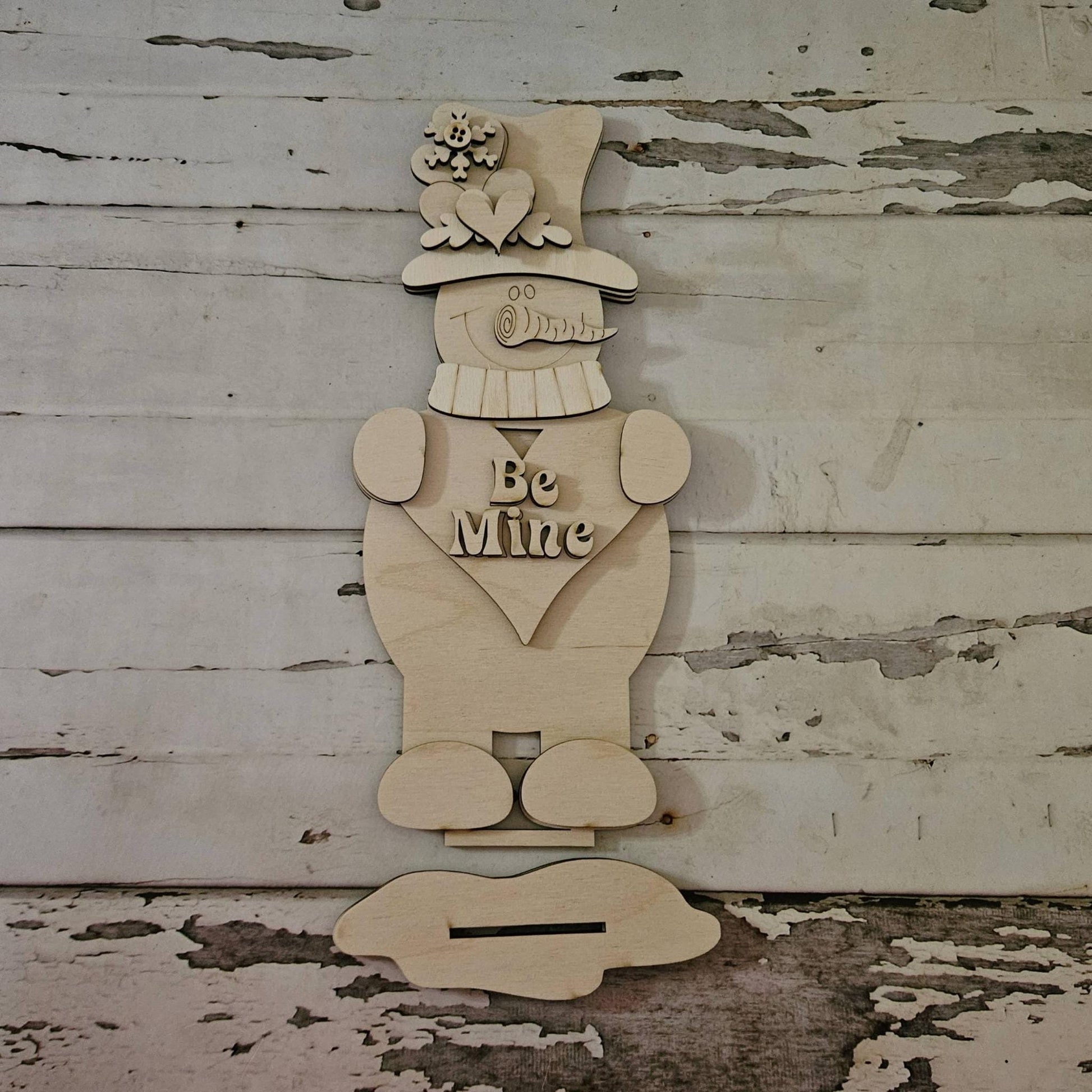 DIY Winter Shelf Sitter Wood Blank - Snowman Tiered Tray Decor