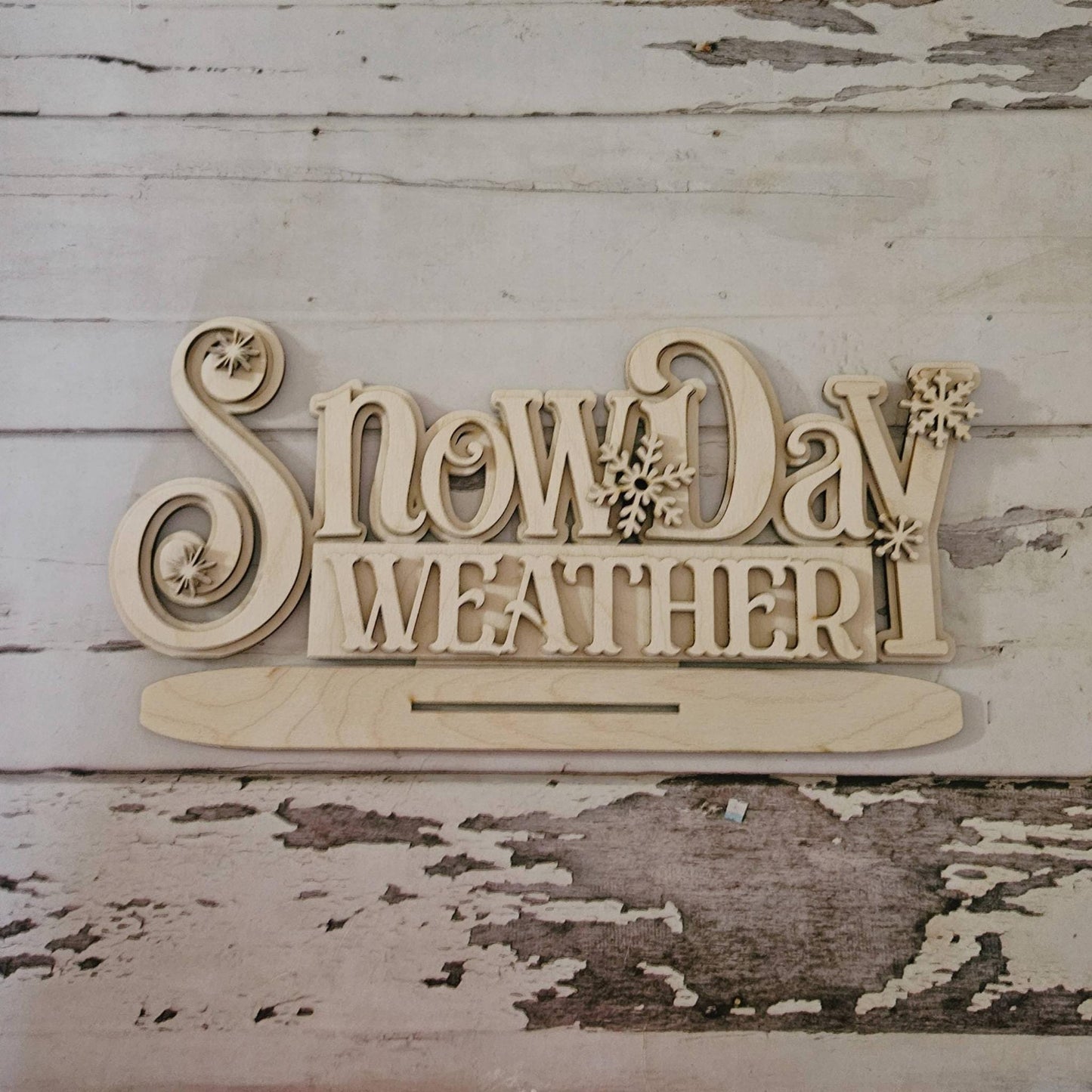 DIY Winter Shelf Sitter Wood Blank - Snowman Tiered Tray Decor