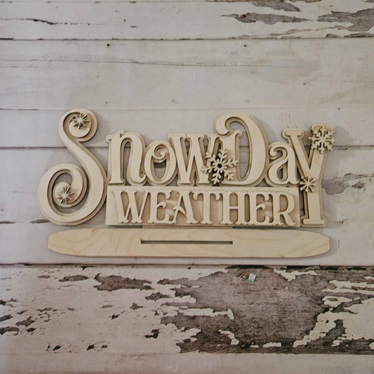 DIY Winter Shelf Sitter Wood Blank - Snowman Tiered Tray Decor