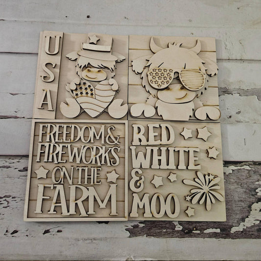 DIY 4th of July Interchangeable Sign – Unfinished Wood Patriotic Decor