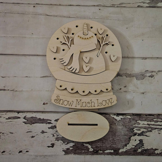 DIY Valentine's day shelf sitter, Make your own snowman snow globe