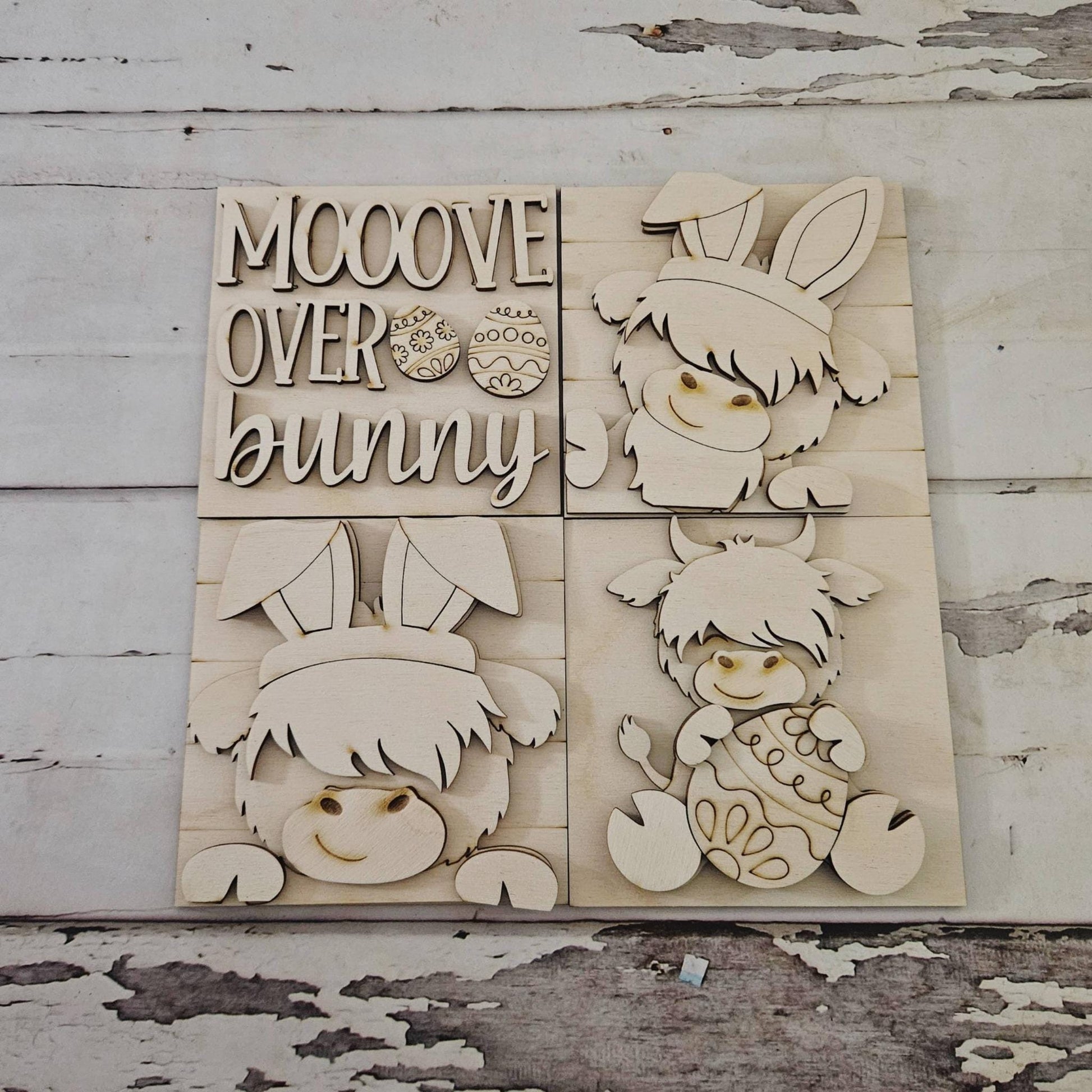 DIY Easter Interchangeable Sign – Unfinished Birch Tiered Tray Decor