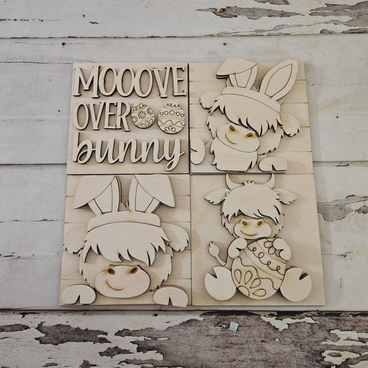 DIY Easter Interchangeable Sign – Unfinished Birch Tiered Tray Decor