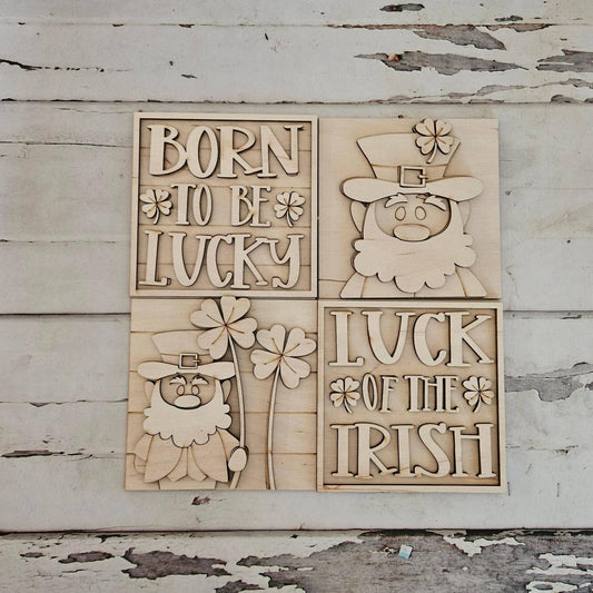 DIY St Patrick's Day Birch Wood Sign Blanks – Tiered Tray Decor