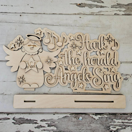 DIY Christmas Shelf Sitter – Unfinished Wood, Tiered Tray Decor