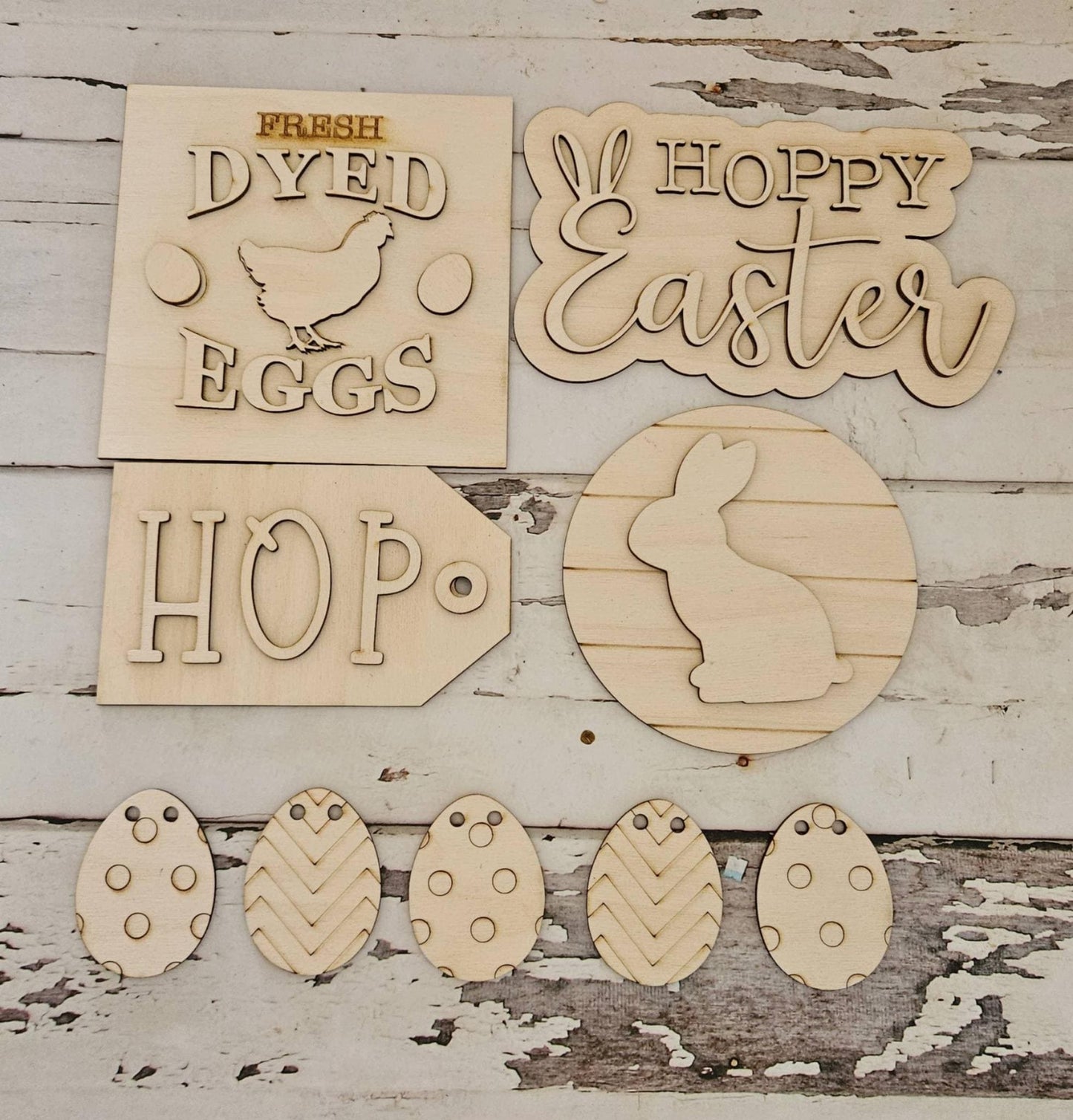 DIY Easter Tiered Tray Decor Blank, Spring Mini Signs Kit