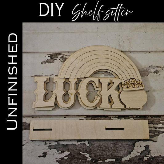 St Patrick's Day Gnome Shelf Sitter, DIY Wood Blank