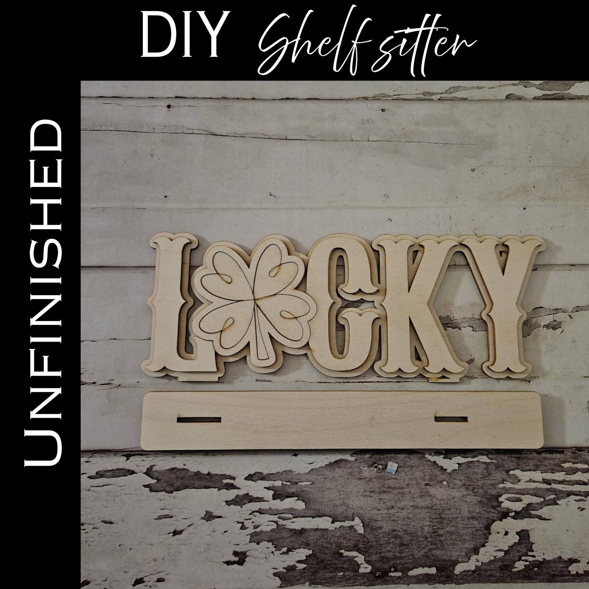 St Patrick's Day Gnome Shelf Sitter, DIY Wood Blank