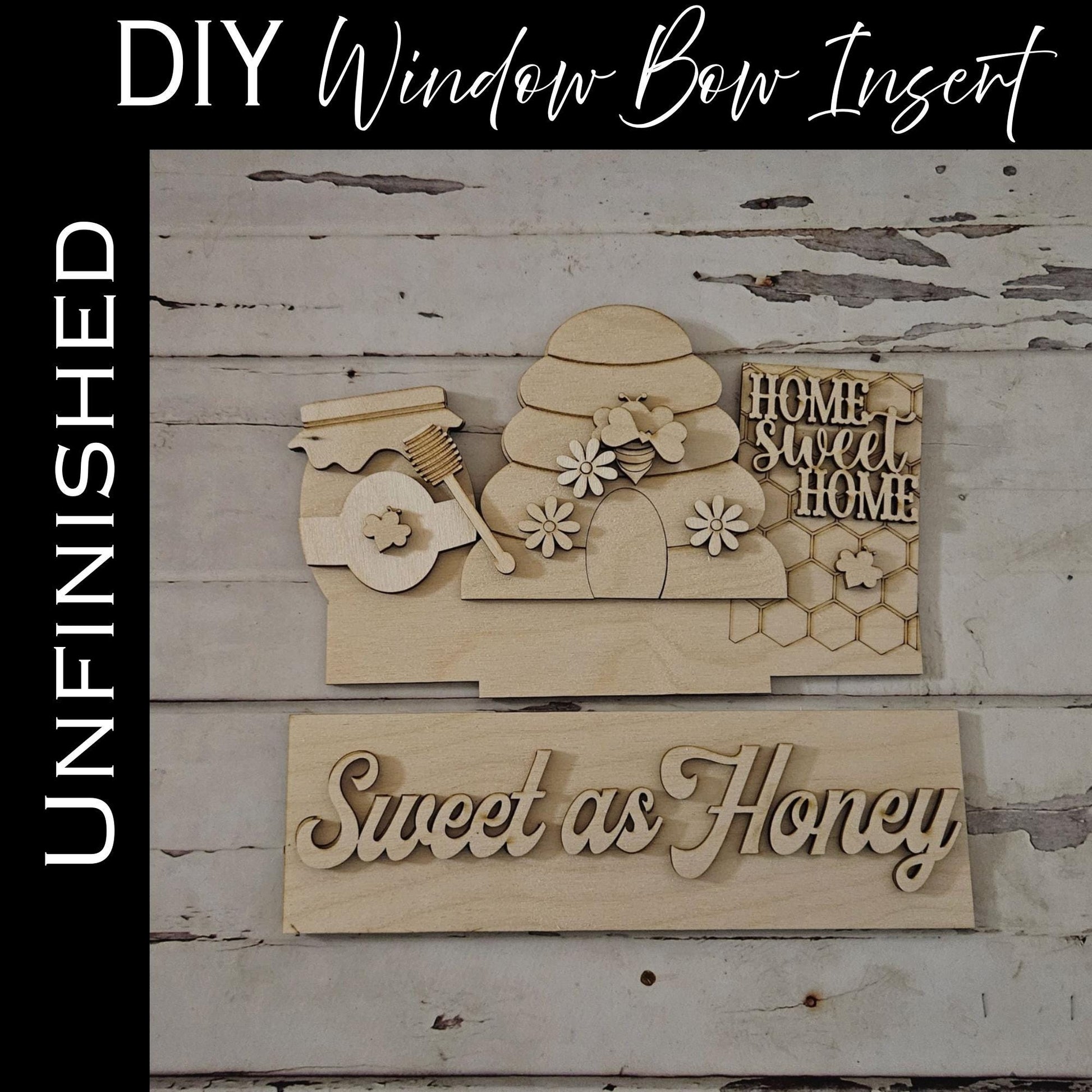 DIY Bee window box interchangeable insert, Make your own bee decor