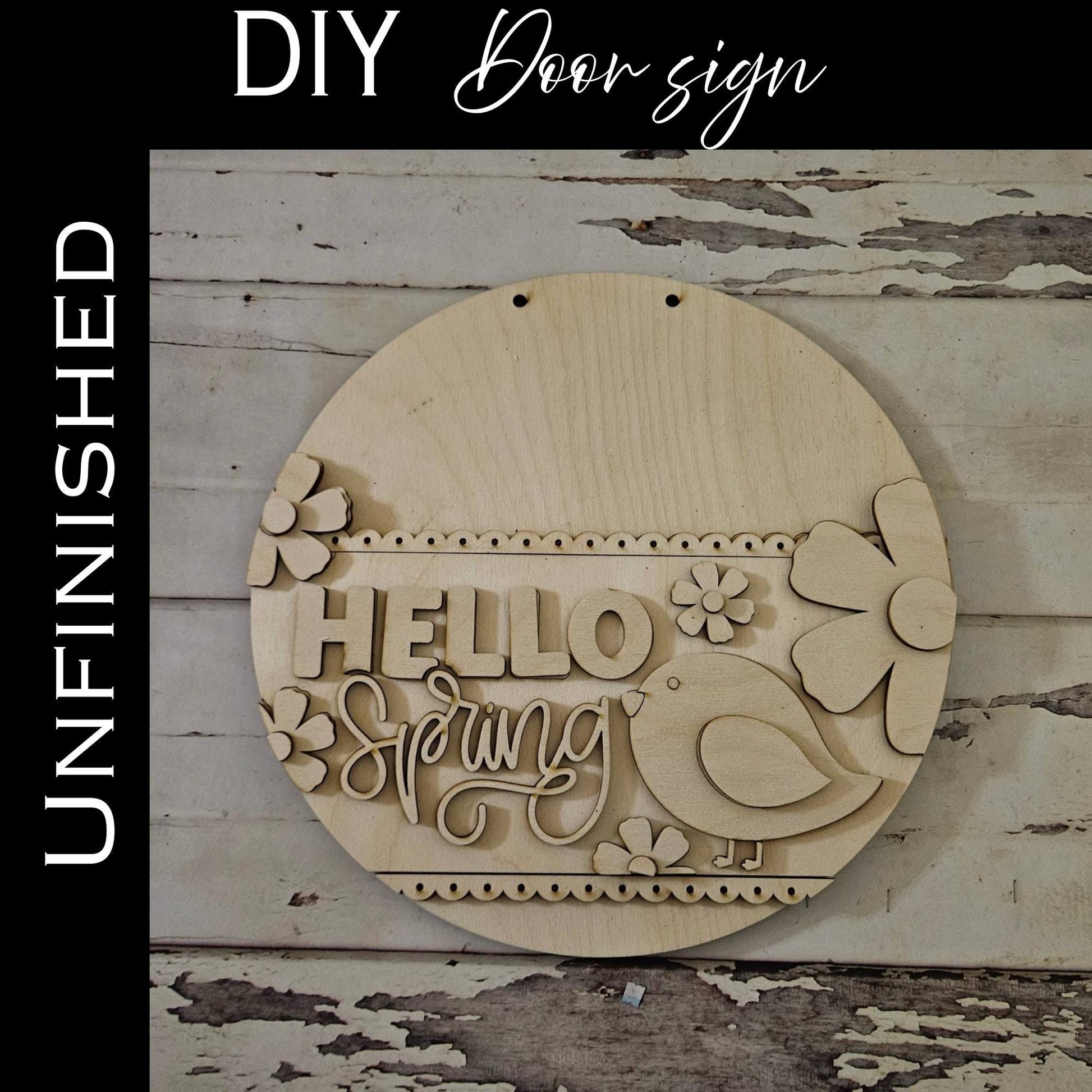 DIY Easter Bunny Door Hanger Kit – Unfinished Wood Spring Decor