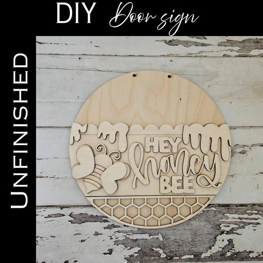 Bee Door Hanger Blank | Summer DIY Wood Decor Kit