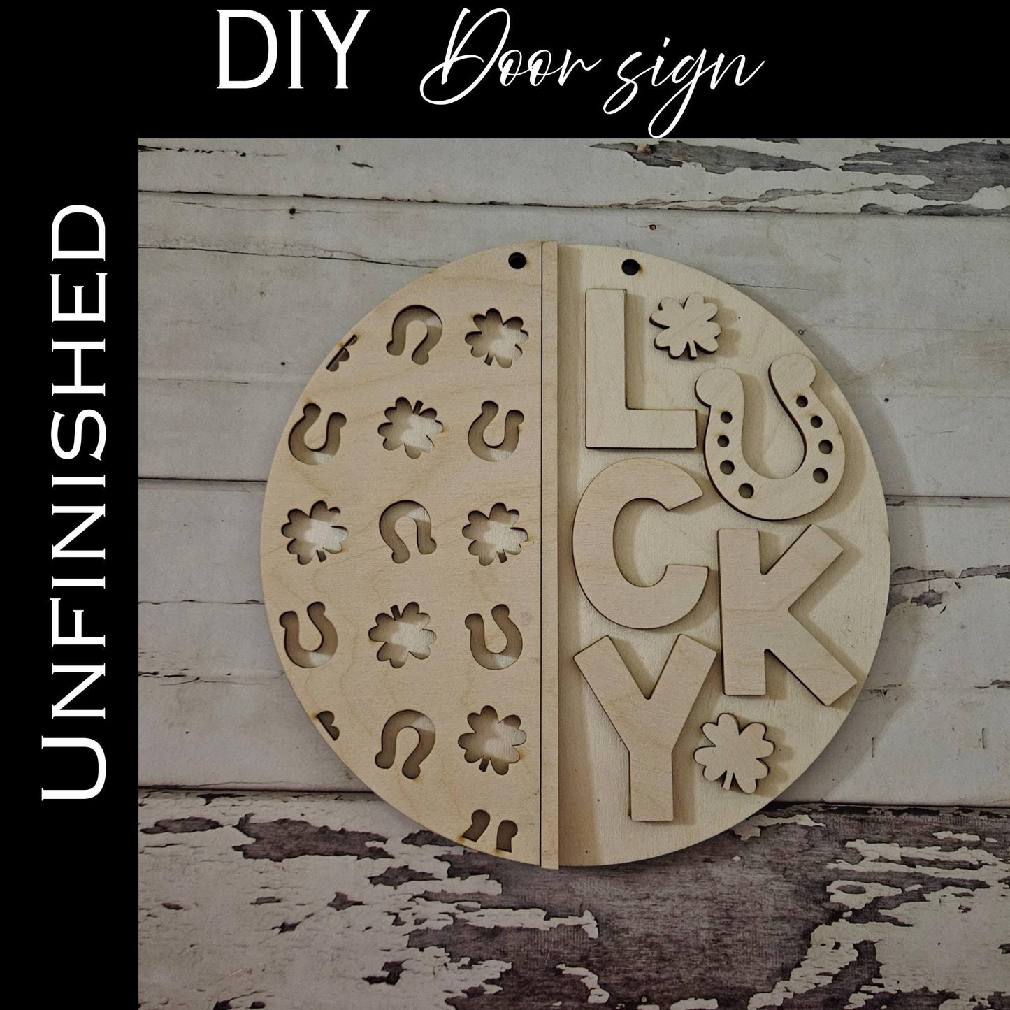 DIY St Patrick's Day Door Hanger - Unpainted Wood Craft