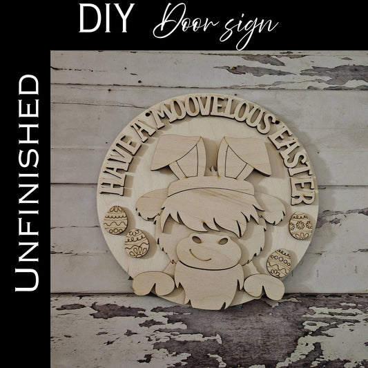 DIY Easter Bunny Door Hanger Kit – Unfinished Wood Spring Decor