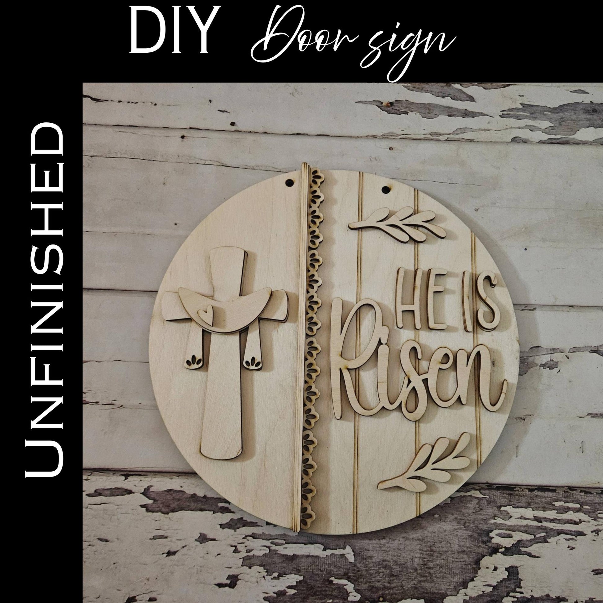 DIY Easter Door Hanger Kit – Birch Wood Spring Sign