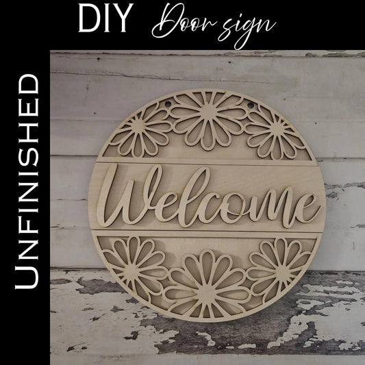 DIY Welcome Door Sign – Unfinished Wood Craft Kit