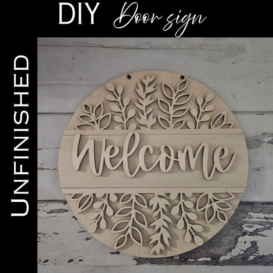 DIY Welcome Door Sign – Unfinished Wood Craft, Home Decor