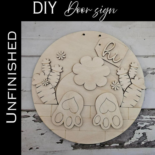 DIY Easter Bunny Door Hanger Kit – Unfinished Wood Spring Decor