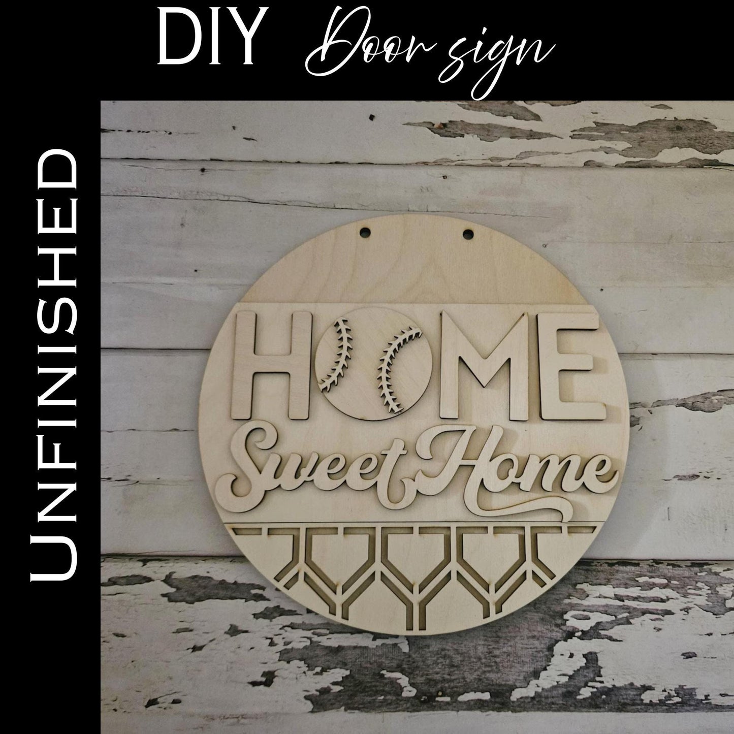 DIY Baseball Door Hanger – Wood Blank, Home Sweet Home Decor
