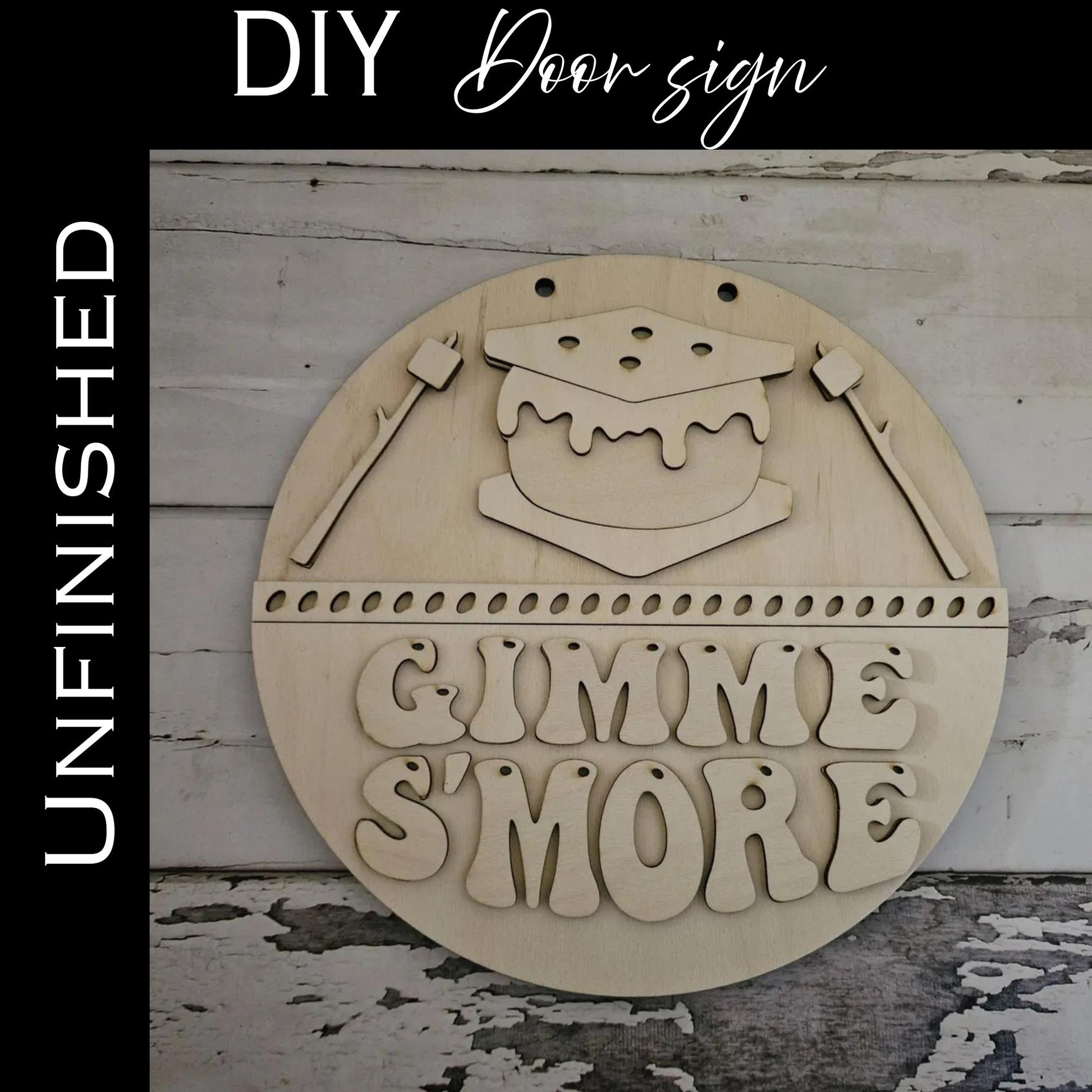 DIY Camping Door Hanger - S'more Sign, Wood Blank