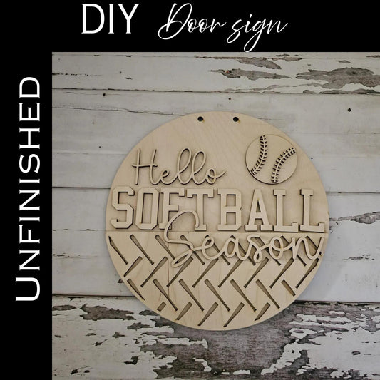 DIY Softball Door Hanger – Unfinished Wood Craft Kit
