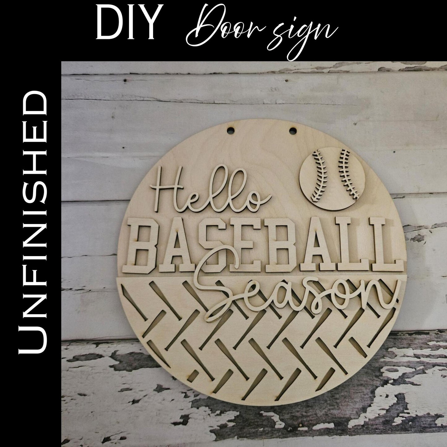 DIY Baseball Door Hanger - Unfinished Wood Craft Kit