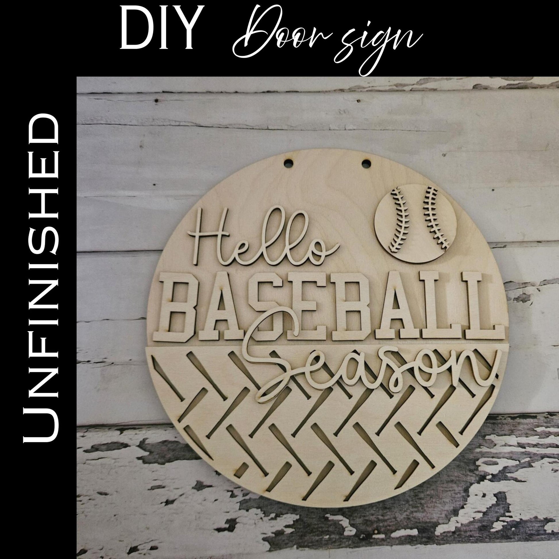 DIY Baseball Door Hanger - Unfinished Wood Craft Kit