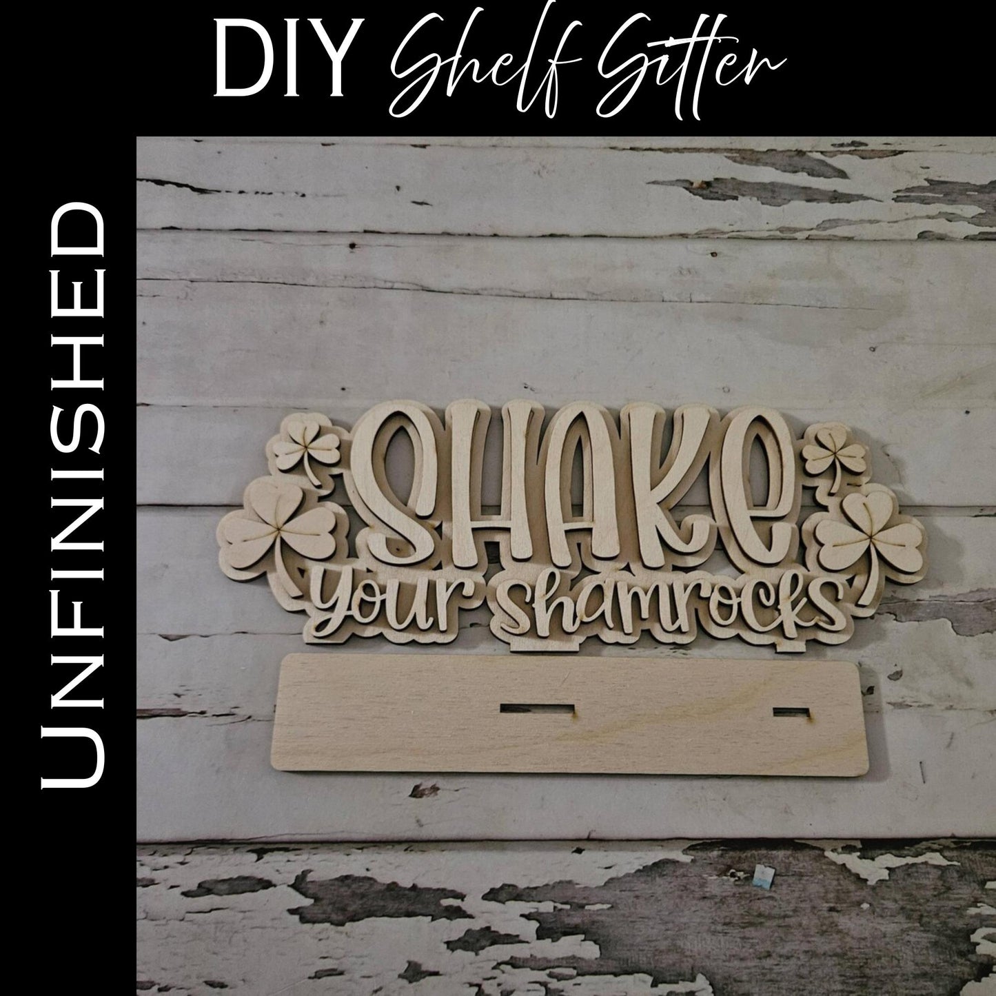 DIY St Patrick's Day Tiered Tray Decor - Make your own Shelf Sitter Kit