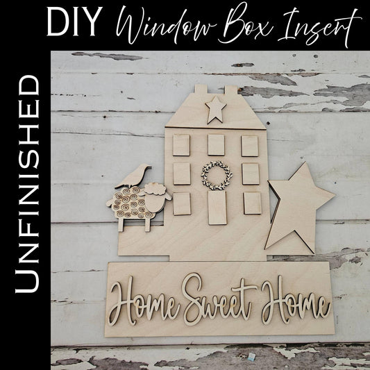 DIY Saltbox Window Box Insert, Birch Wood Home Decor