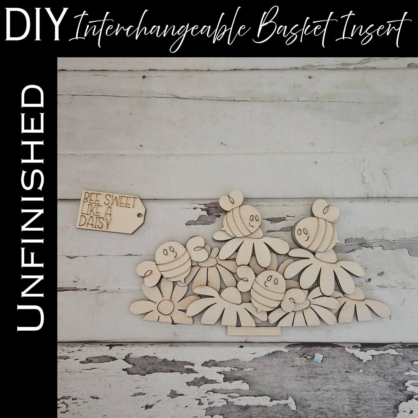 DIY Interchangeable Basket Wood Blank: Tiered Tray Decor