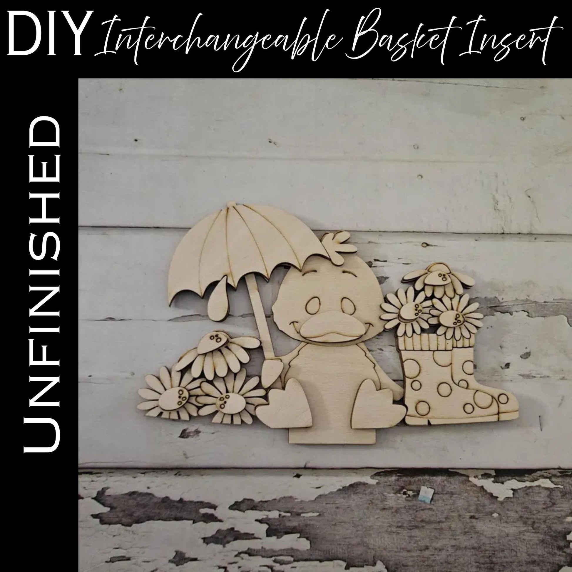 DIY Easter Interchangeable Basket Wood Blank: Tiered Tray Decor