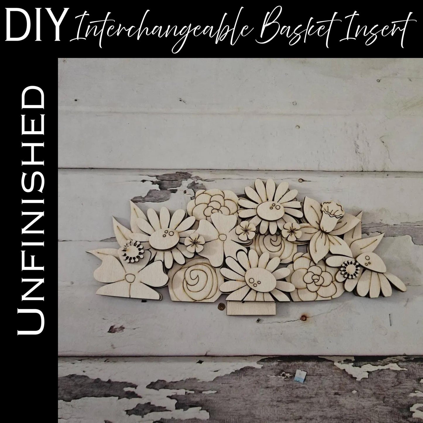 DIY Interchangeable Basket Wood Blank: Tiered Tray Decor