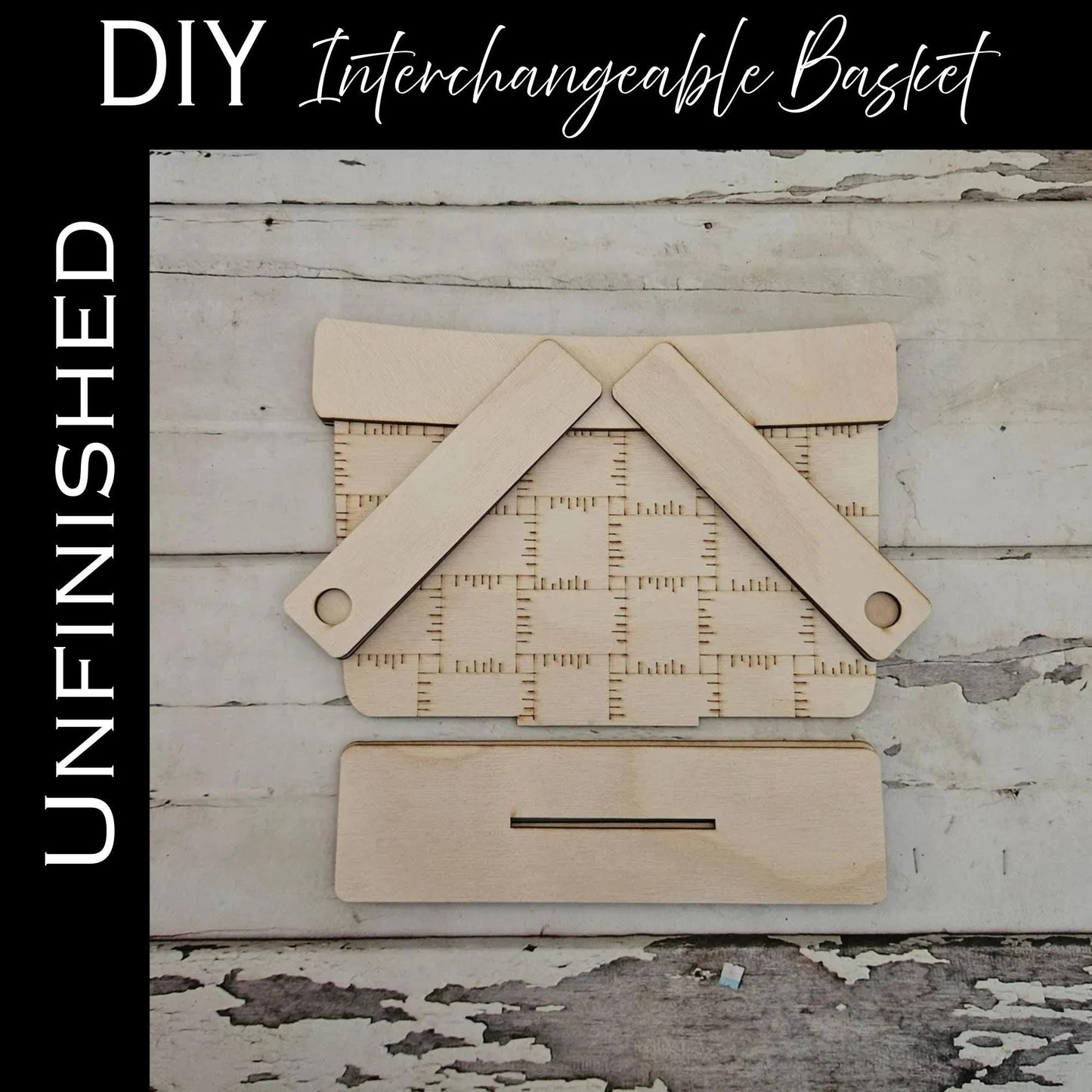 DIY Interchangeable Basket Wood Blank: Tiered Tray Decor