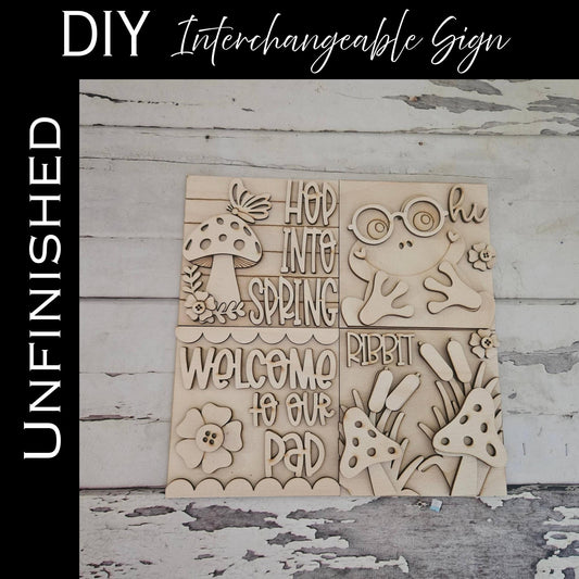 DIY Spring interchangeable sign, Make your own spring home decor