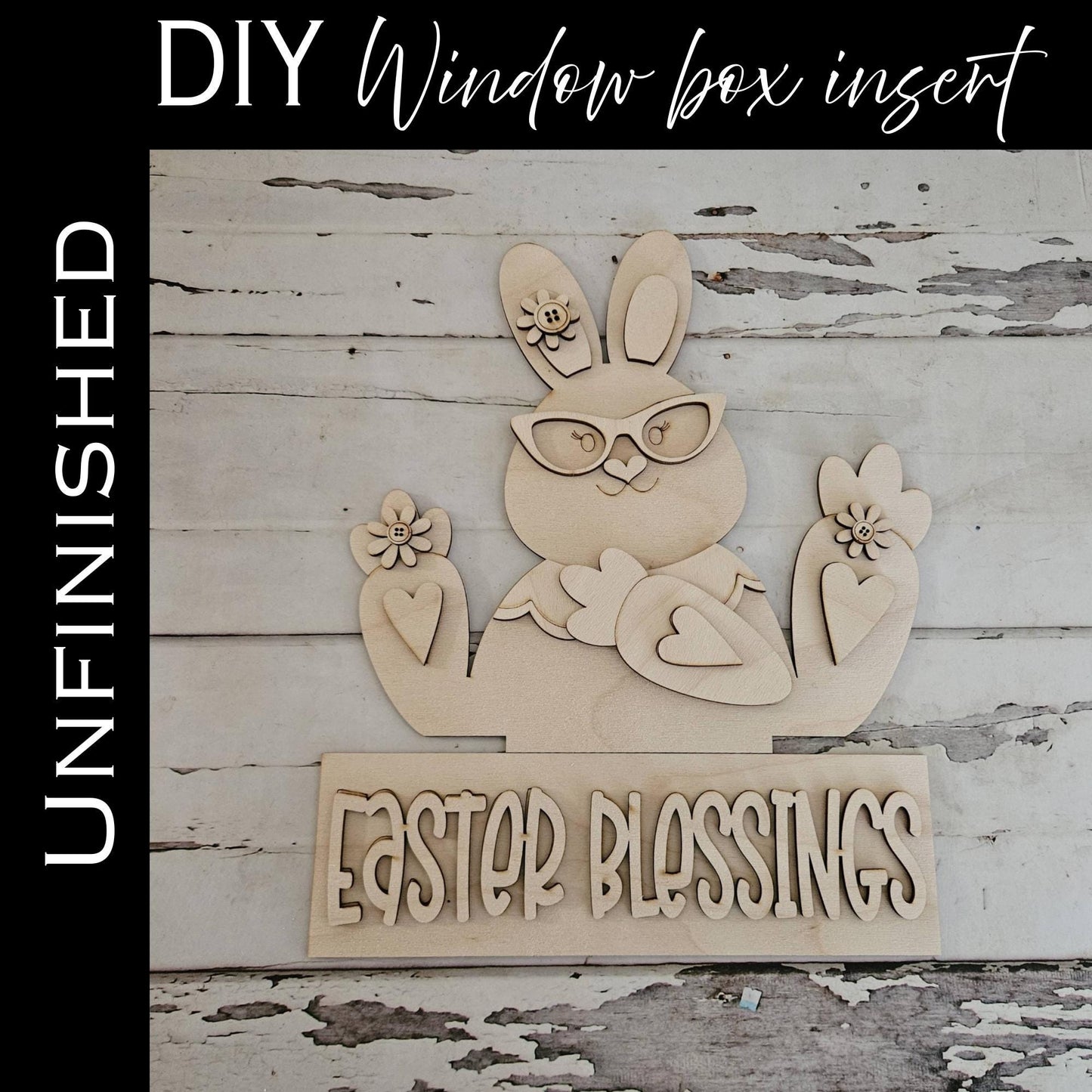 DIY Easter window box interchangeable sign, Make your own interchangeable decor