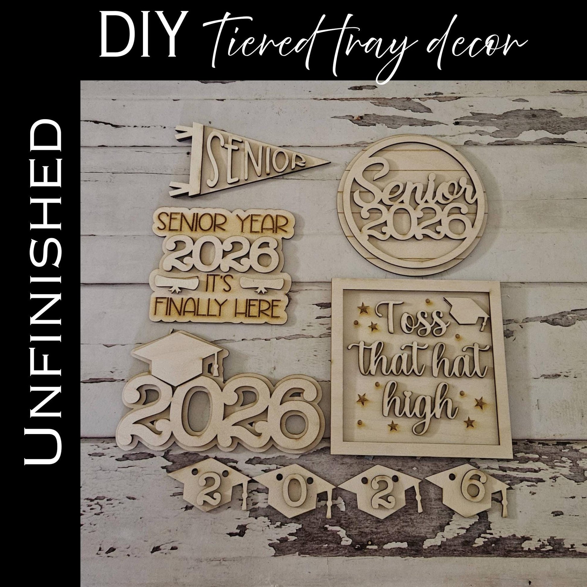 DIY Graduation tiered tray decor, Make your own senior party decor