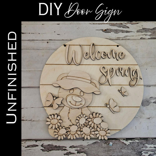 DIY Easter Bunny Door Hanger Kit – Unfinished Wood Spring Decor