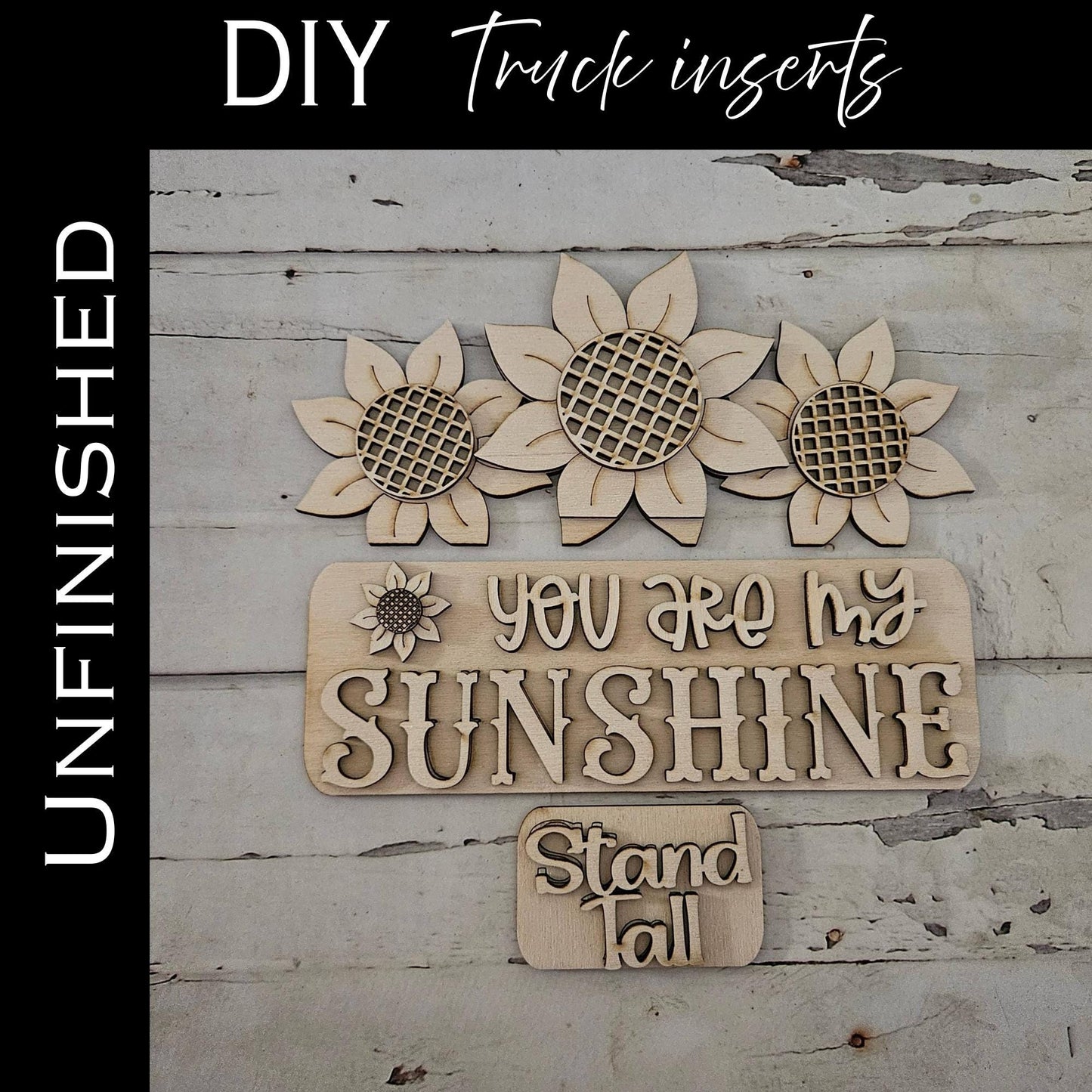 DIY Sunflower Truck Insert Shelf Sitter, Make your own home decor