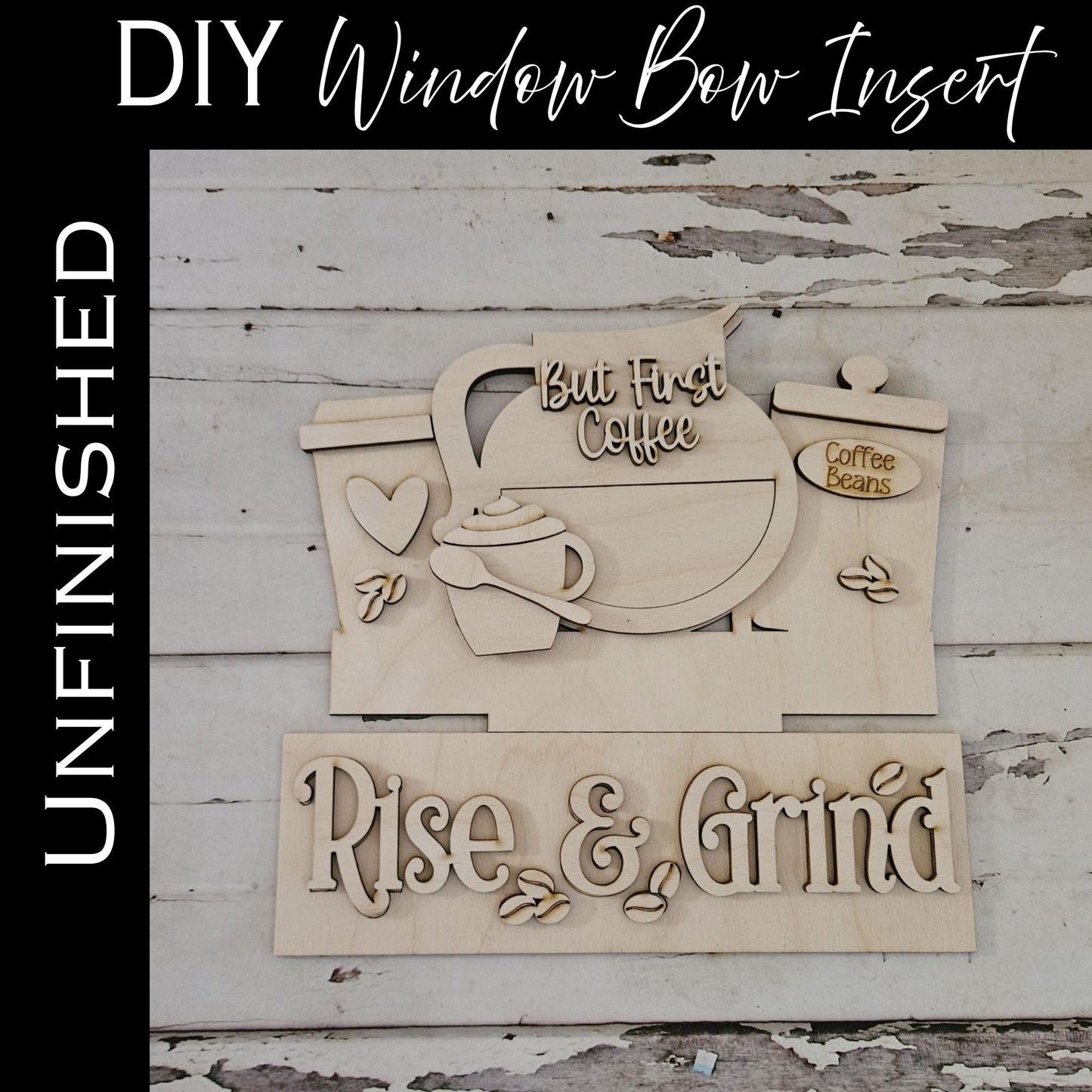 DIY Coffee Window box interchangeable insert, Make your own coffee bar home decor