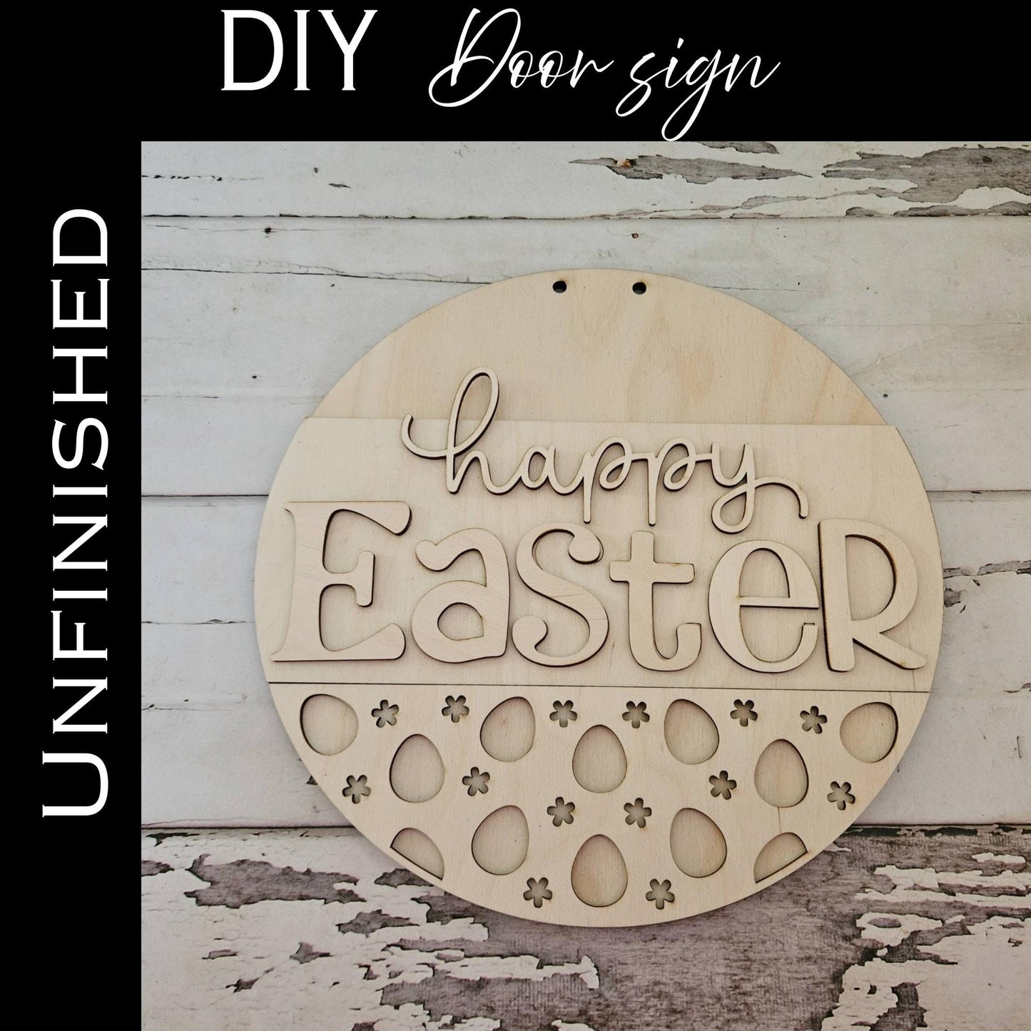 DIY Easter Bunny Door Hanger Kit – Unfinished Wood Spring Decor