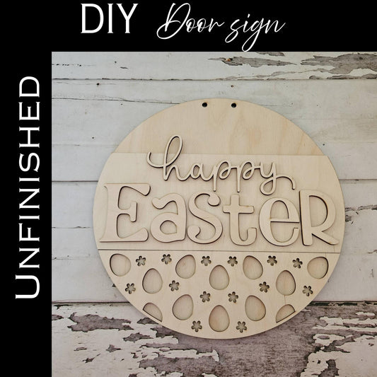 DIY Easter Bunny Door Hanger Kit – Unfinished Wood Spring Decor