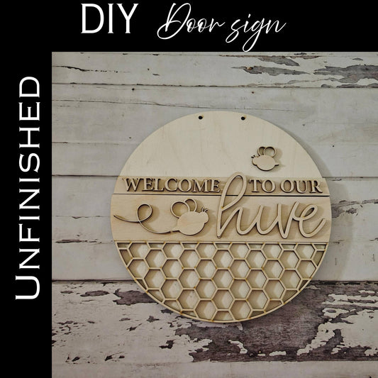 Bee Door Hanger Blank | Summer DIY Wood Decor Kit