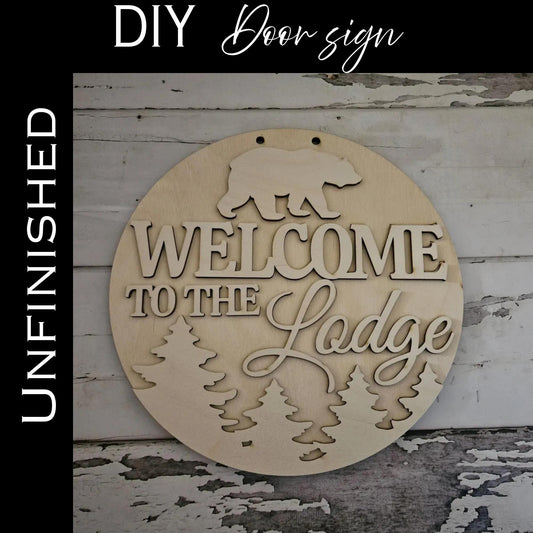 DIY Camping Door Hanger – Unfinished Wood Round, Lodge Decor