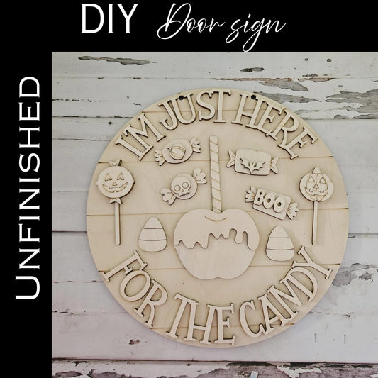 Halloween Candy Door Hanger Blank | DIY Unfinished Wood Decor