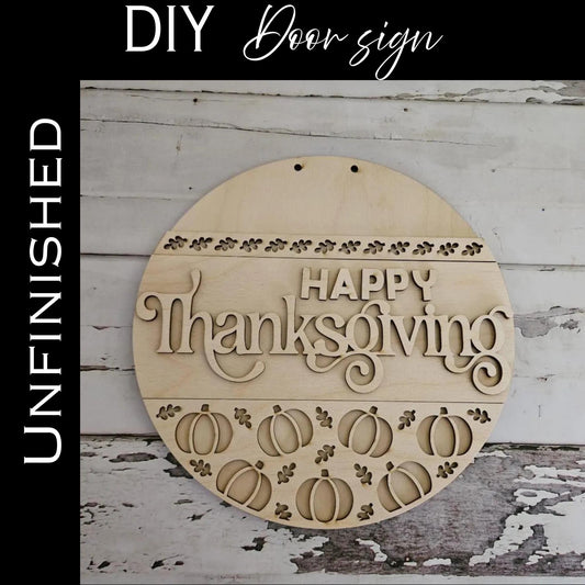 DIY Thanksgiving Wood Door Hanger Blank - Fall Decor Craft