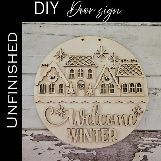 DIY Winter door sign; Wood blanks