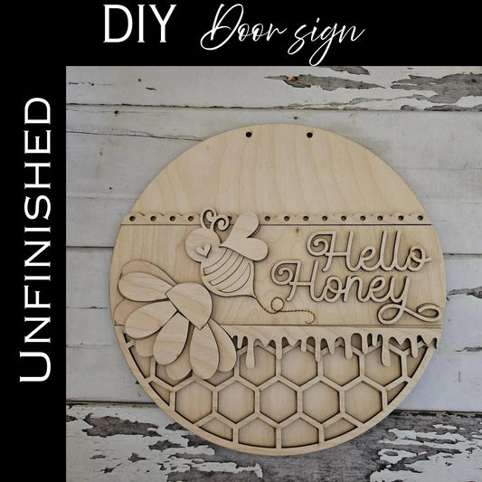 Bee Door Hanger Blank | Summer DIY Wood Decor Kit