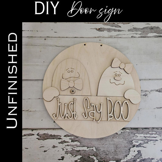 DIY Halloween Ghost Door Sign: Unfinished Wood Blank