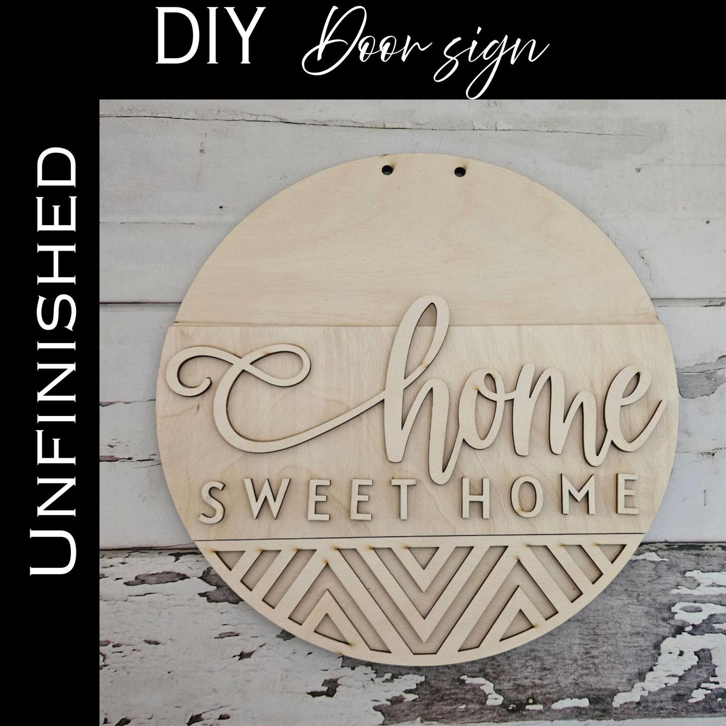 DIY Welcome Door Sign – Unpainted Wood Craft, Home Decor