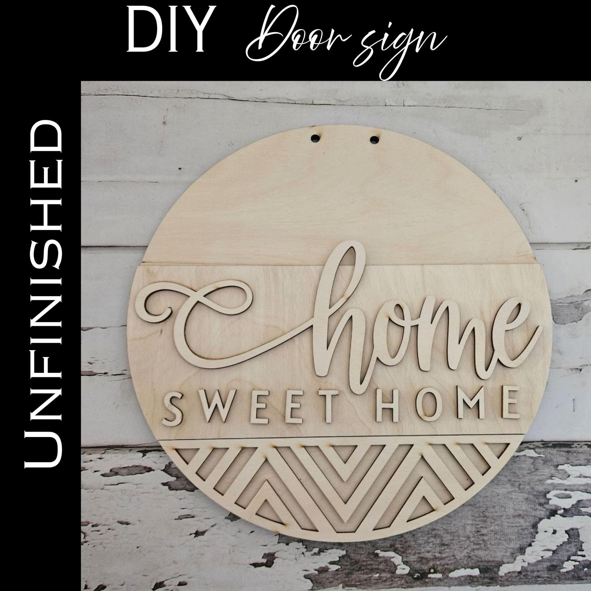 DIY Welcome Door Sign – Unpainted Wood Craft, Home Decor