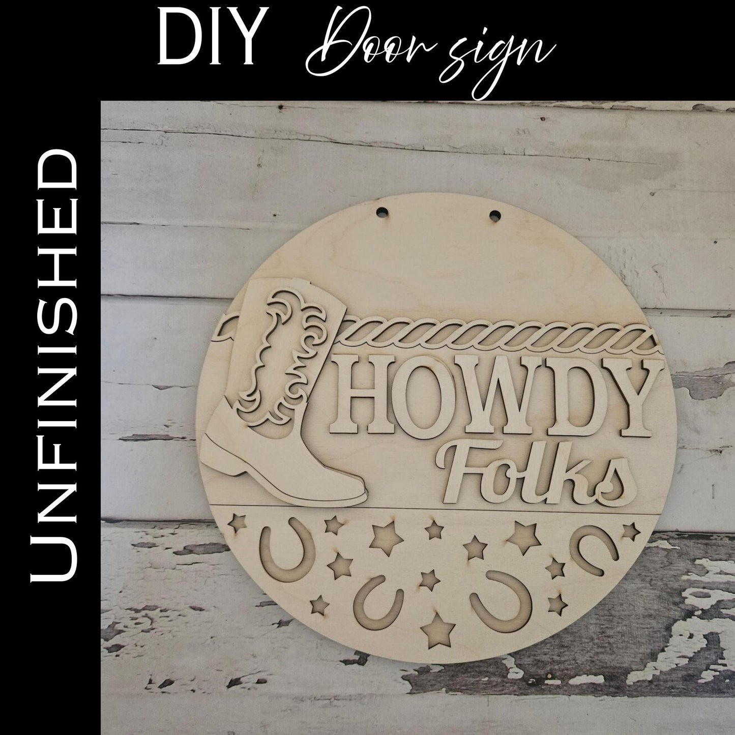DIY Wood Welcome Door Sign - Unfinished Craft Kit
